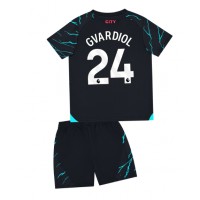 Camiseta Manchester City Josko Gvardiol #24 Tercera Equipación Replica 2023-24 para niños mangas cortas (+ Pantalones cortos)